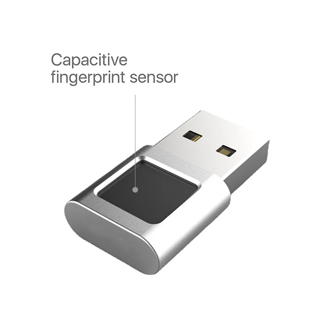 A01F-Silver USB Fingerprint Reader USB Fingerprint Reader Module Hello Fingerprint Dongle For Windows 10/11 Laptops