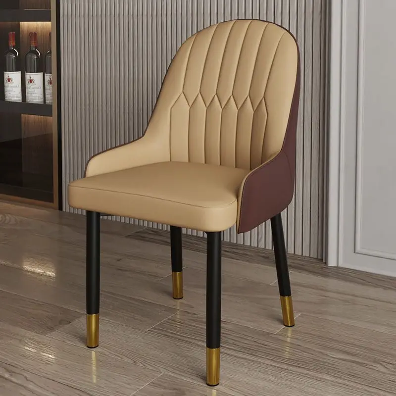 Modern minimalist dining chair home soft bag back chair wrought hotel cafe restaurant manicure stool