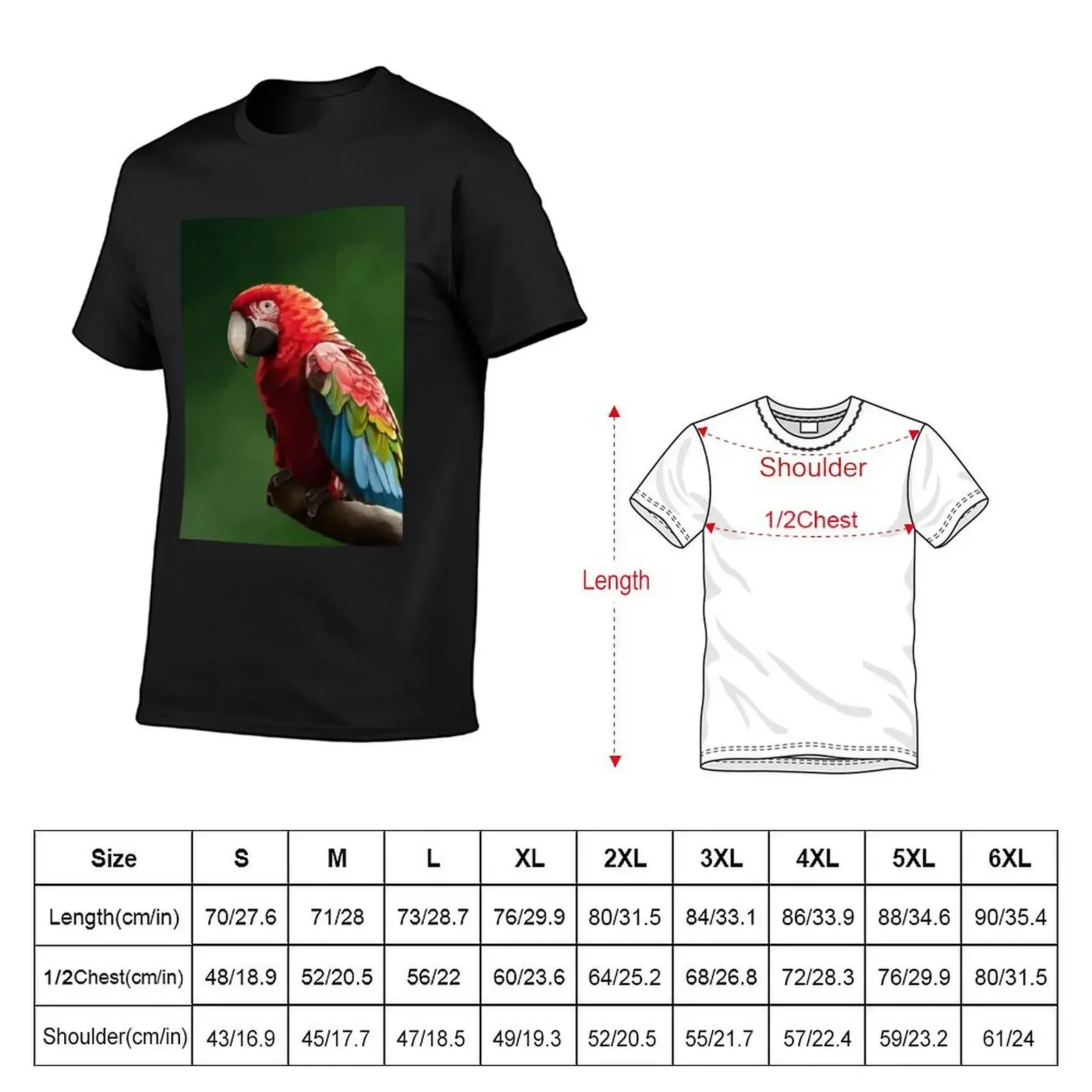 Green-wing Macaw T-Shirt shirts graphic tee shirts graphic korean fashion big and tall t shirts for men