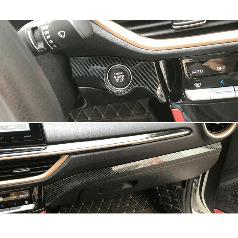 Car Inner Carbon Fiber Central Console Dashboard Panel Cover Molding Trim Styling Decor Accessories for Kia K3 Forte 2019-2021