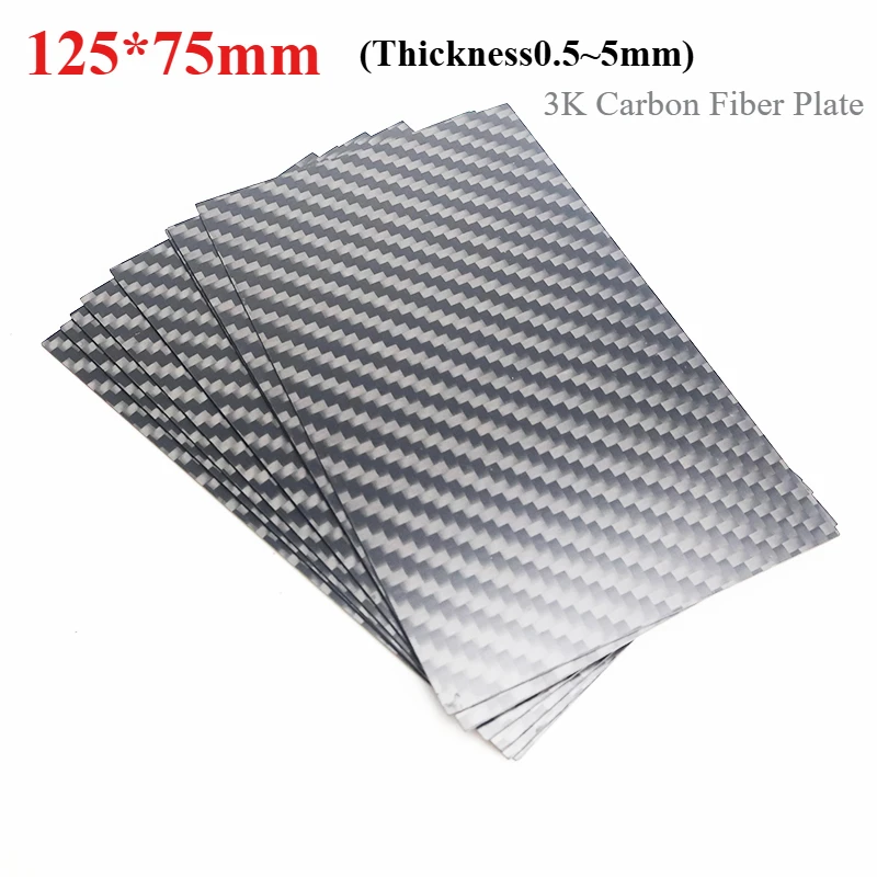 

2Pcs 125mm X 75mm Real Carbon Fiber Plate Panel Sheets 0.5/ 1/ 1.5/ 2/ 3mm 4mm 5mm Thickness Composite Hardness Material Cutting