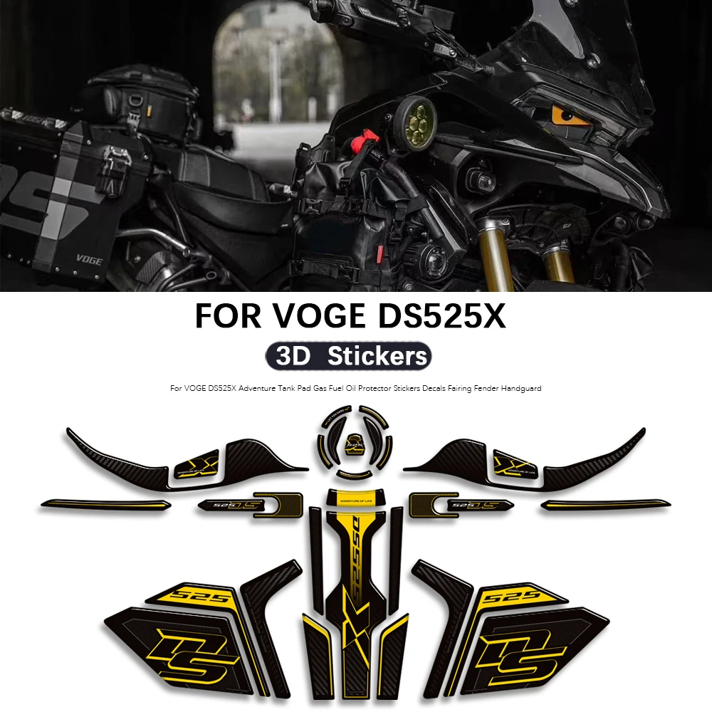 

Motorcycle For VOGE DS525X Adventure Accessories Tank Pad Gas Fuel Oil Protector Stickers Decals Fairing Fender Handguard
