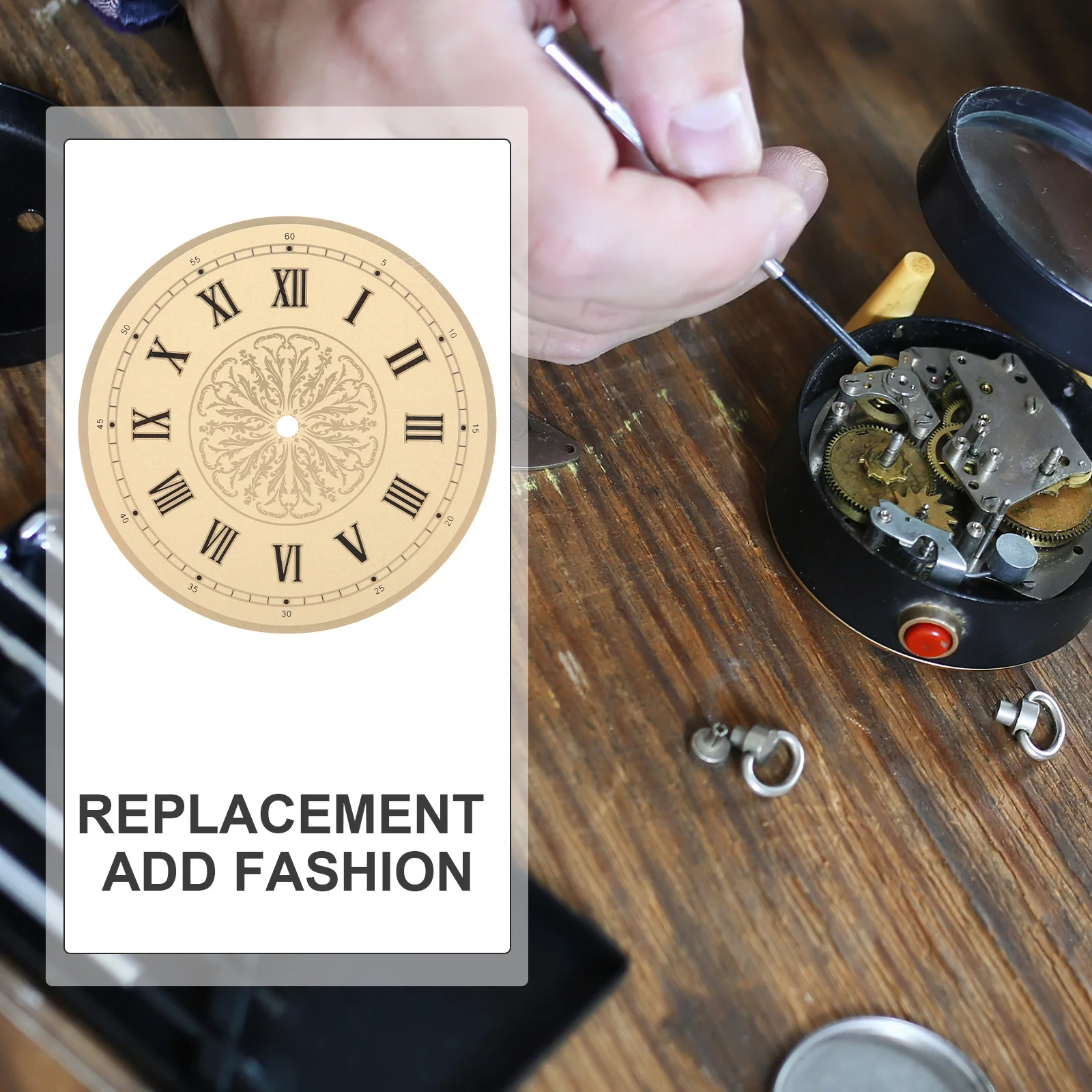 

Clock Face for Crafts Aluminum Disc Movement Surface Parts Replacement Material Dial