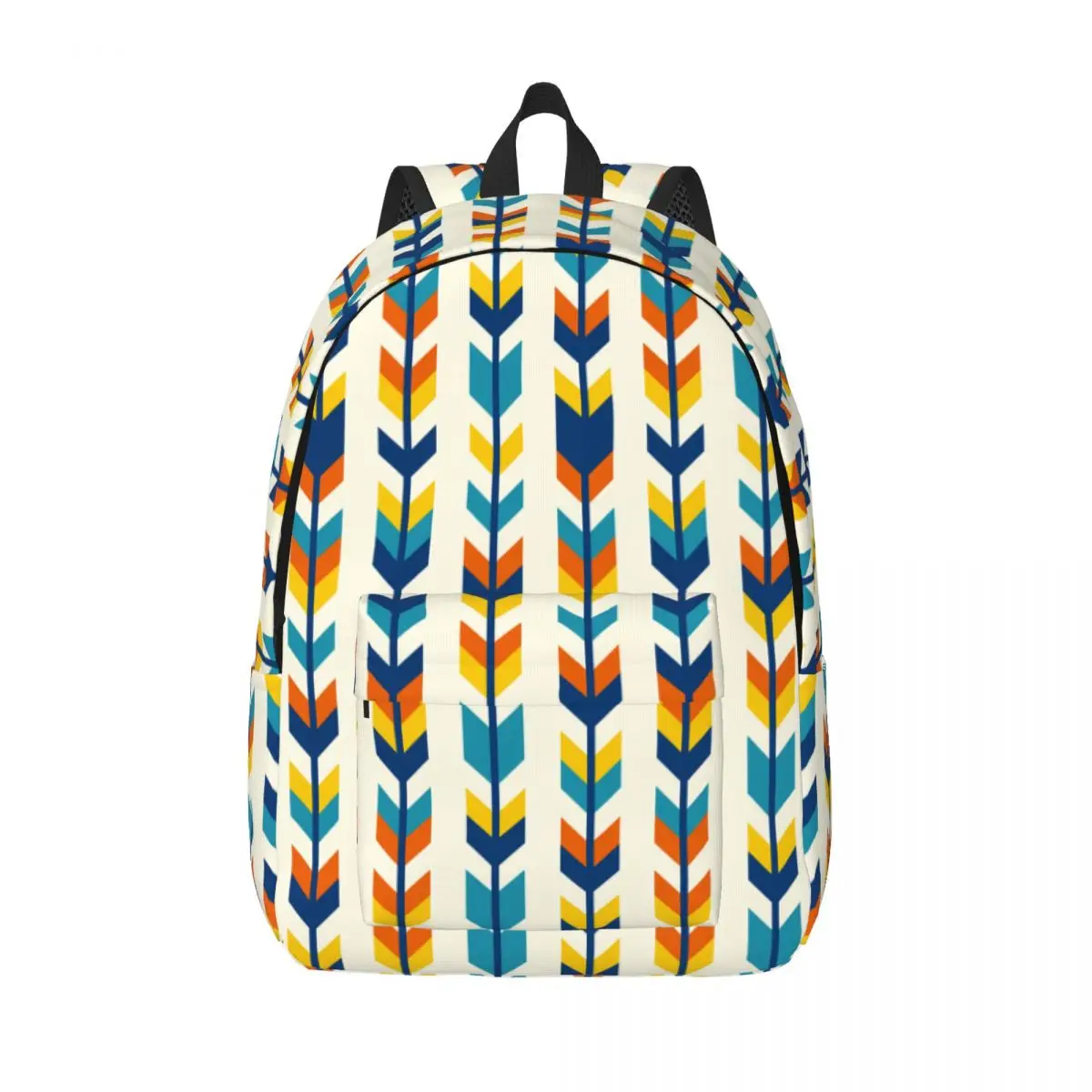 Southwestern Aztec Style Colorful Arrows Rows Backpack  Student Hiking Travel Arrow Daypack for Men Women Laptop Canvas Bags