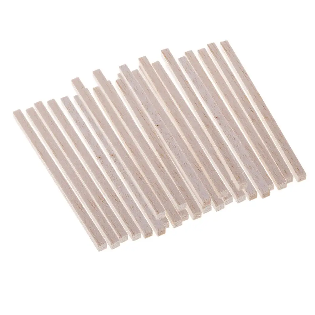 25pcs Natuurlijke Lege Rechthoek Onvoltooide Balsahout Houten Stokken Deuvel Staven voor Model Maken Kinderen Educatief Speelgoed 5x5mm