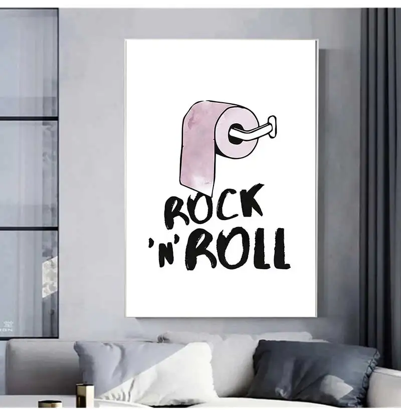 Art Prints Rock and Roll Minimalism Canvas Painting Quote Have a nice poo WC Sign Home Decor Funny Toilet Poster Bathroom Wall