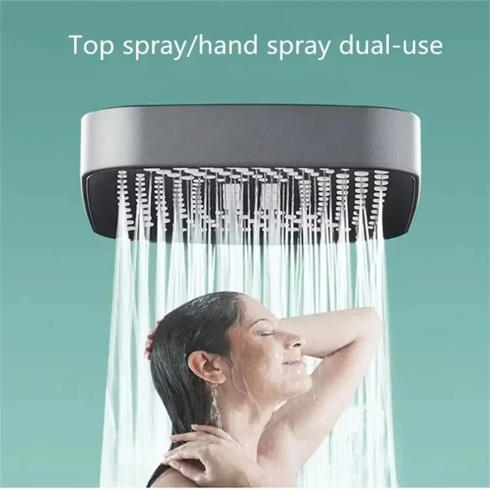 Soffione doccia regolabile Soffione doccia a pioggia a 3 modalità Soffione doccia a grande flusso Miscelatore doccia a risparmio idrico ad alta pressione Accessori per il bagno