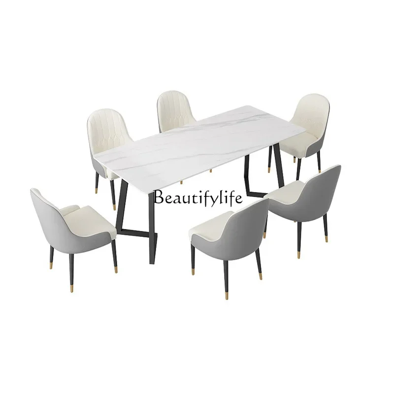 

Italian marble dining table, simple modern restaurant, Nordic light luxury small household