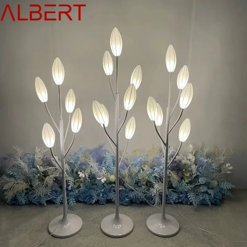 ALBERT Contemporary White Elegant Standing Lily Flowers Lamps Decoration Party Event LED Road Lead Wedding Lights