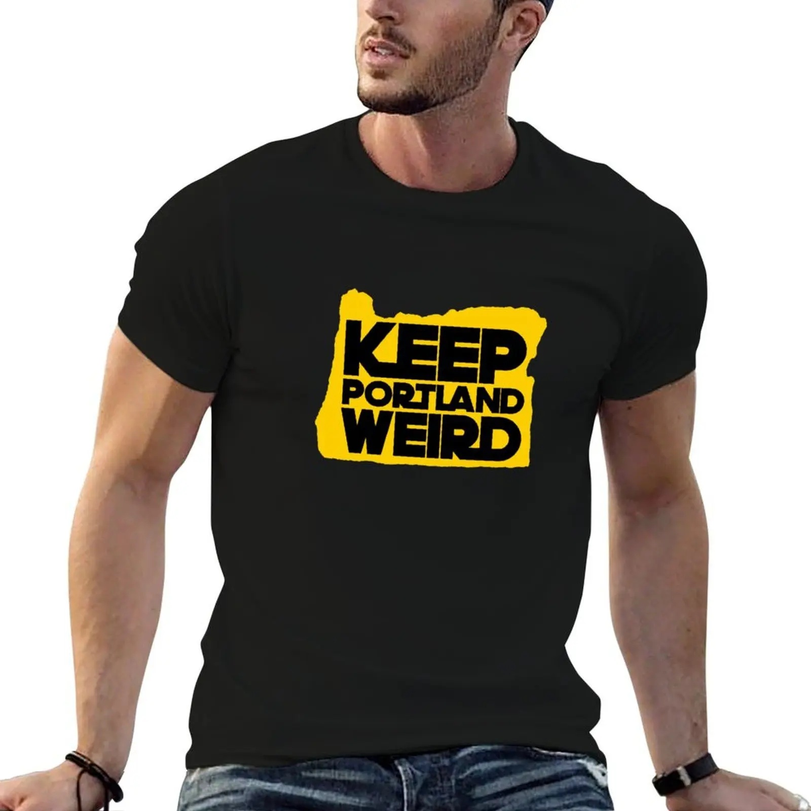 Keep Portland Weird YELLOW T-Shirt cute clothes clothes mens big and tall t shirts