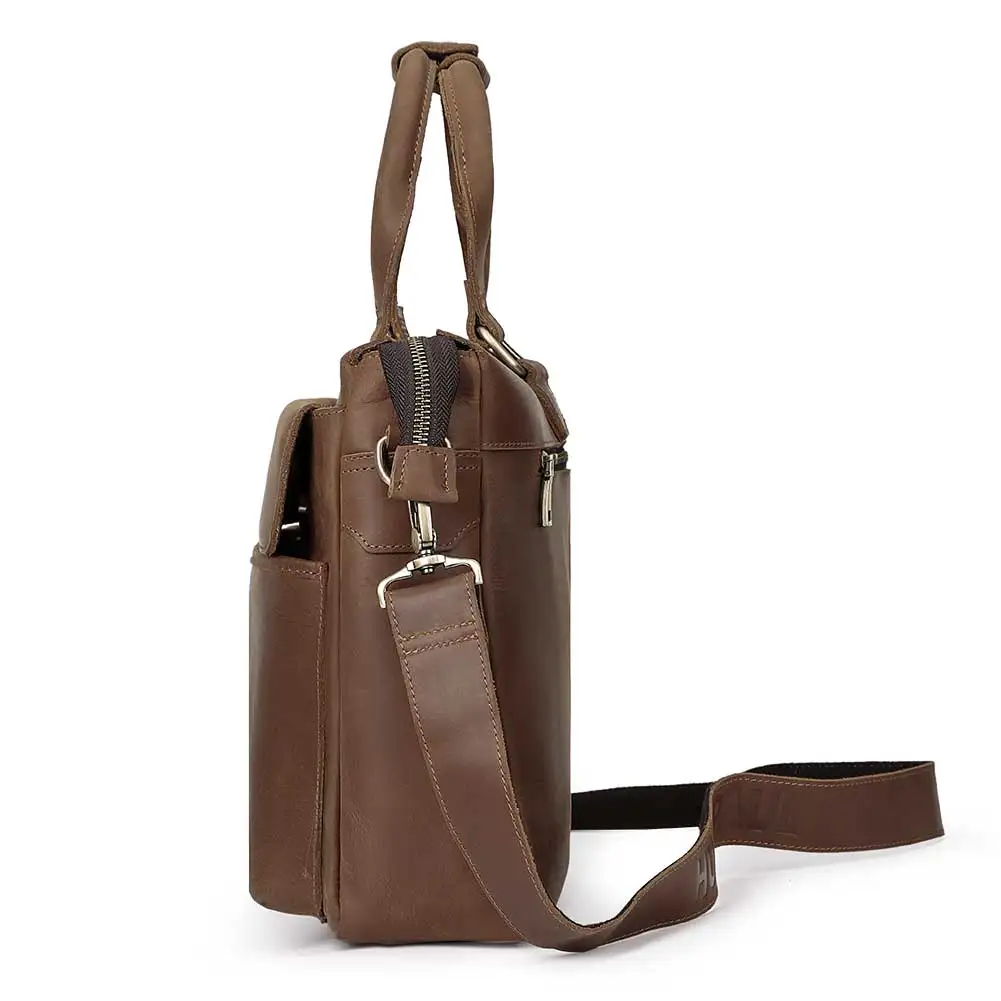 حقيبة رجال الأعمال من الجلد الأصلي ، حقيبة كتف كاجوال ، حقيبة لابتوب ، حقائب يد للعمل ، سفر للرجال ، كروس بودي جانبي ، فاخر ،