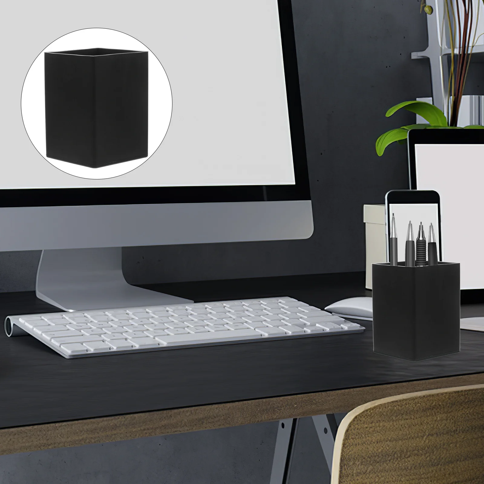 

Silicone Pencil Cup Holder for Desk Pen Organizer Square Multi-Functional Storage Box Large Desktop Accessory for Office School