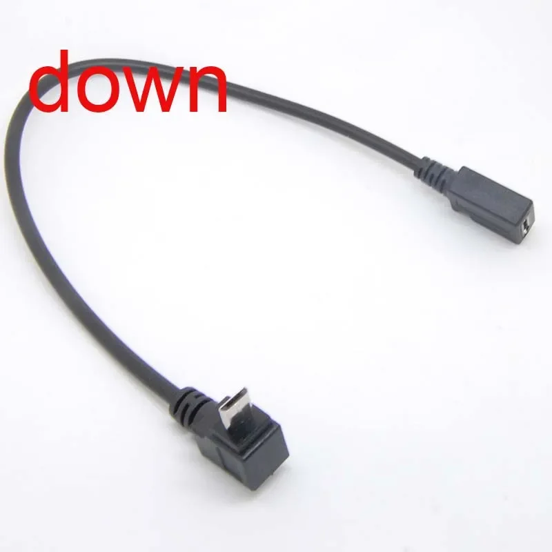 USB Micro 5P Female to 5P Male Left Right Down Up Angled Extension Cable Adapter