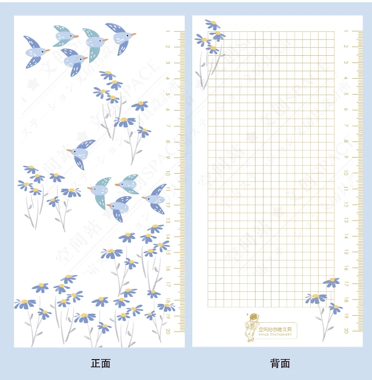 Ins Flying Birds&Astronaut Pattern Writing Pad for A5A6Travel Notebook Cute Paper Plastic PP Board Travelers Notebook