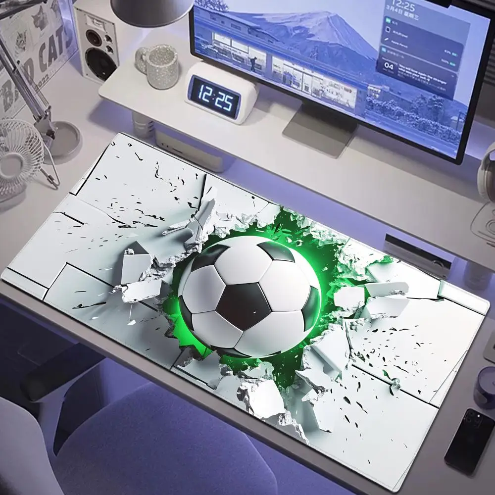 

HYBXAXC Football wallpenetrating design features a 3D cracked screen effect mouse pad with a non-slip rubber base for durability