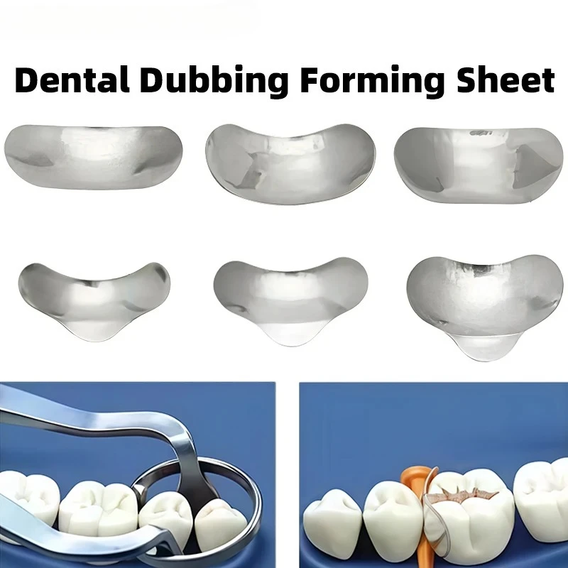 

100 шт. стоматологических формирующих пластин в форме боба, формирующие пластинки из нержавеющей стали, стоматологические клинки, стоматологические расходные материалы