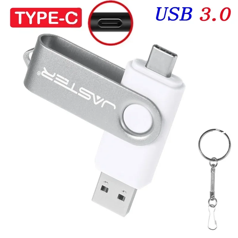 Hoge snelheid USB 3.0 Type C USB-flashdrive 128 GB Gratis sleutelhanger Pendrive 64 GB Oranje 2 in 1 USB-stick 32 GB 16 GB Business Mini