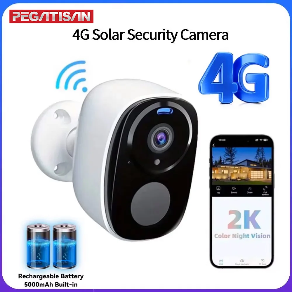 4G 2K Rechargeable Battery Camera 2.4G WiFi Camera Wireless Home Surveillance Security Camera PIR ,IP65 ,work with o-kam pro app