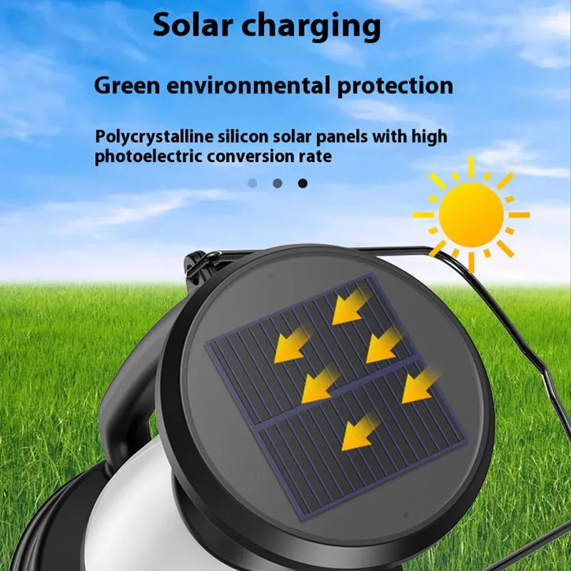 Retro Solar Camping Lights USB Rechargeable LED Portable Lantern Waterproof Outdoor Hanging Emergency Tent Atmosphere Horse Lamp