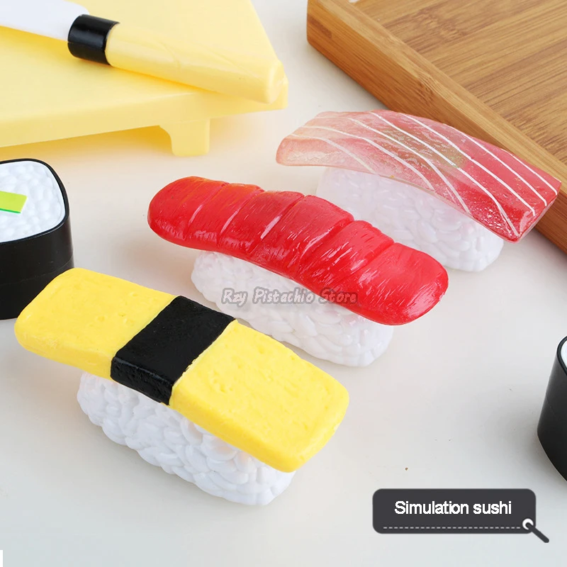 Children's Simulational Japanese Cuisine Sushi Play House Toy Pretend Cut Food Reusable Kitchen Set for Kids Cooking Girls Toys