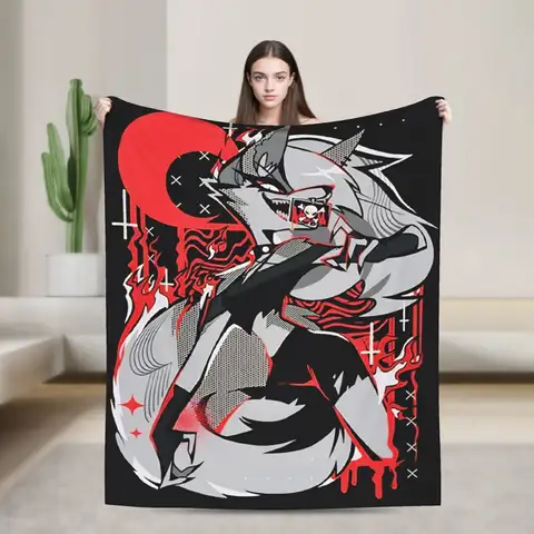 Sexy Loona Helluva Boss Anime Blanket  Warm Plush Throw Blanket For Girls Boys Home Decor Flannel Bedspread Bed Cover