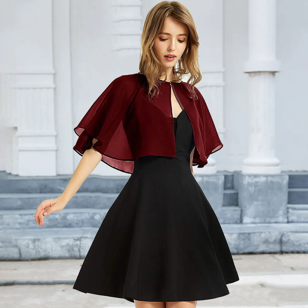 

2025 Amazon Spring/Summer New women's chiffon sweater in solid color with buttons for sun protection, fashionable women's shawl