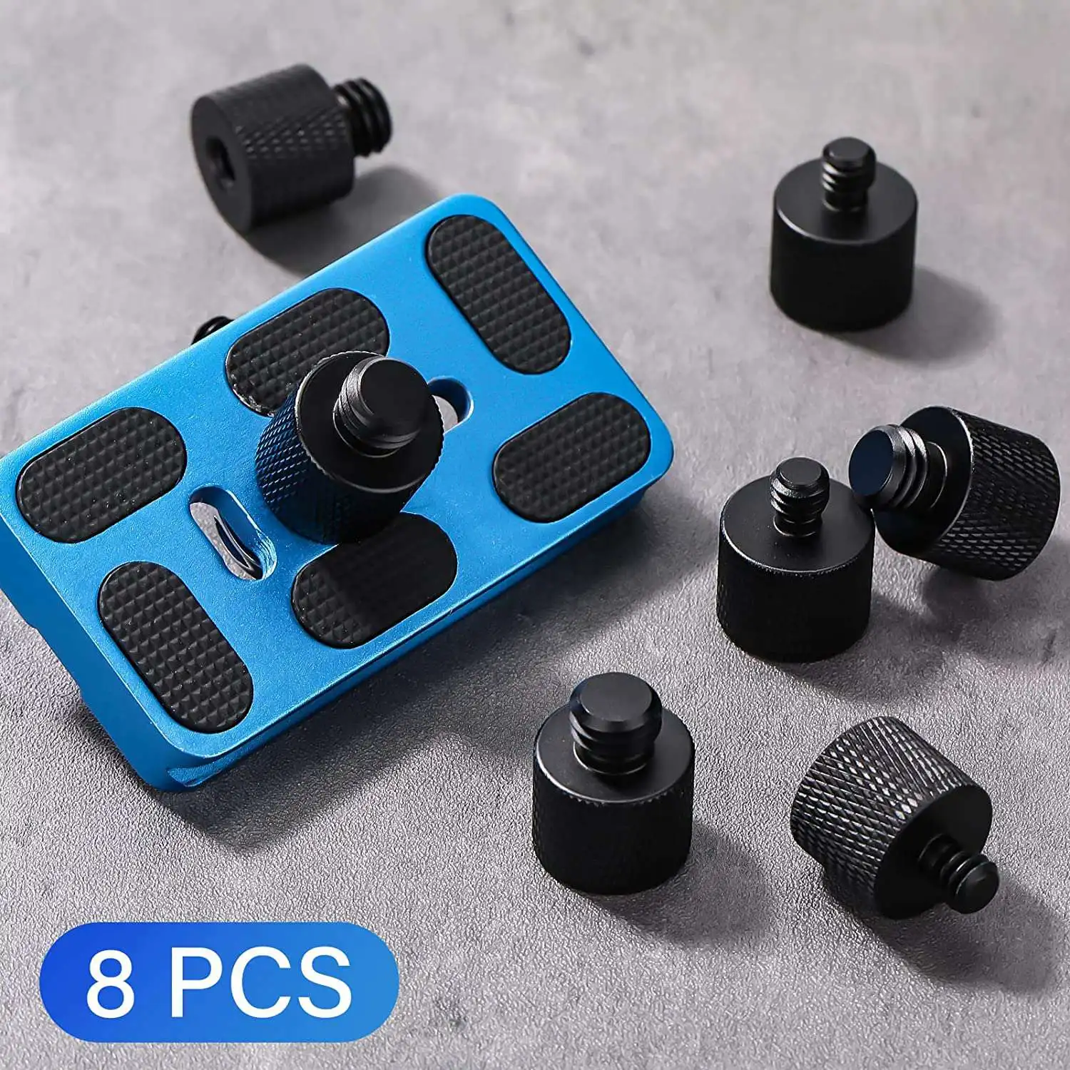 8Pcs Microphone 1/4 Male to 3/8 Female and 3/8 Male to 1/4 Female Camera Screw Adapter for Camera Tripod Stand