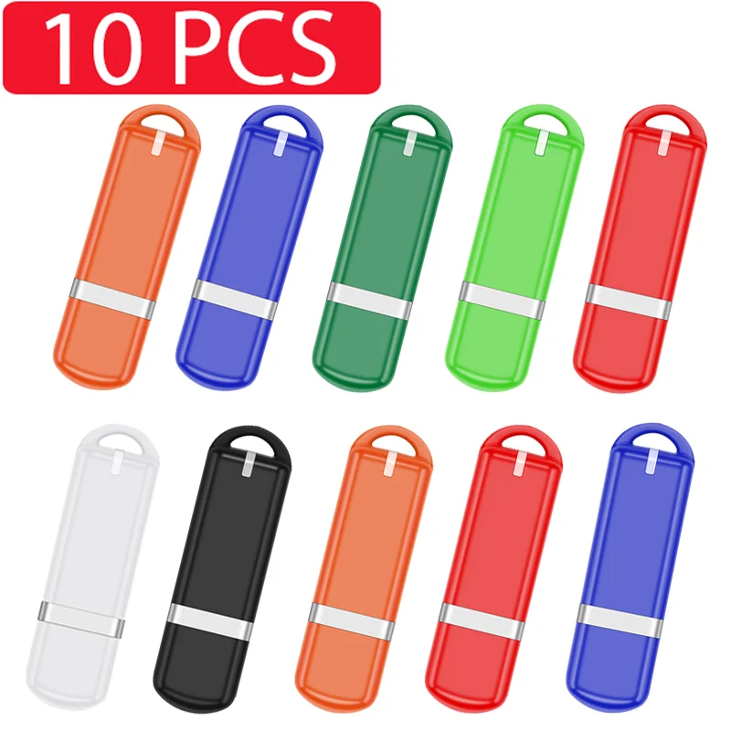 

10PCS LOT USB Flash Drive 128GB Wholesale Pen Drive 64GB Red Memory Stick 32G 16G Plastic USB Stick 8G Black Pendrive For Laptop