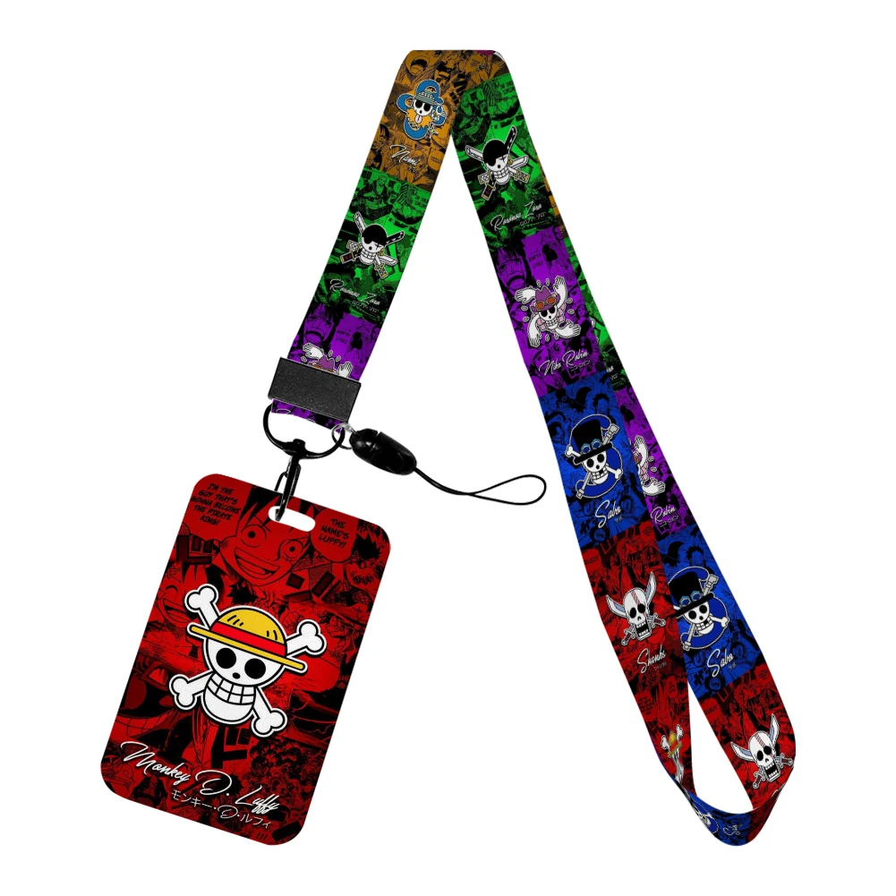 Japońskie anime One Piece smycze breloczki fajne etui na identyfikator karty kredytowej karty autobusowej zawieszka sznurek akcesoria prezenty