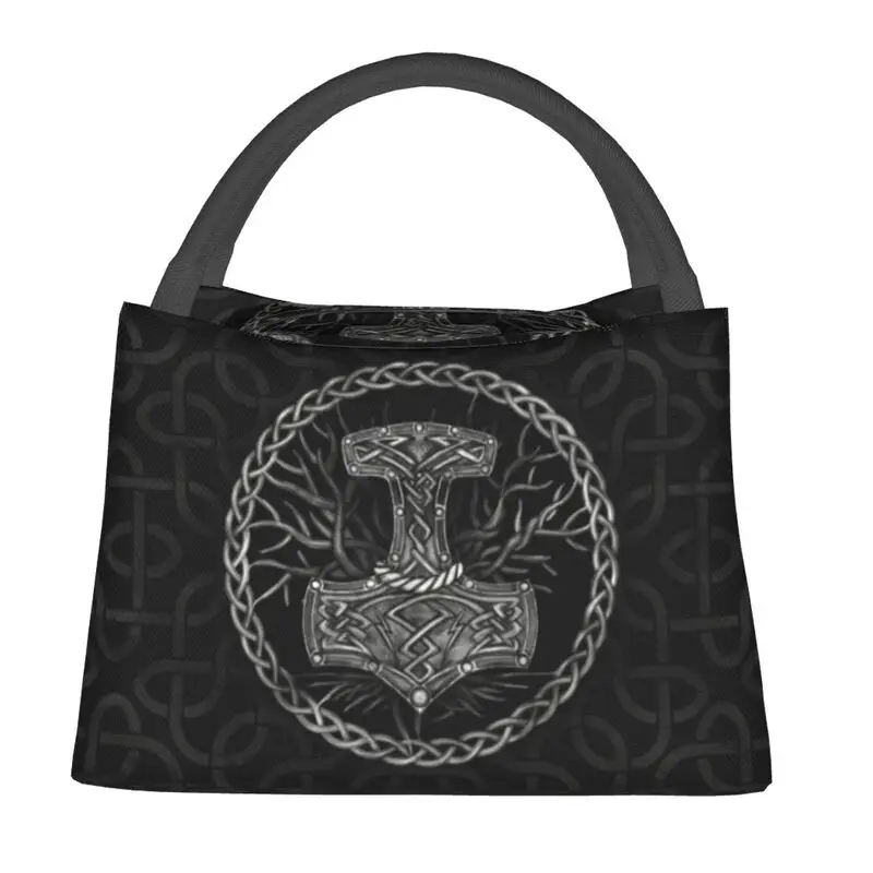 Viking Insulated Lunch Bags for Women The hammer Of Thor And Tree Of life Thermal Cooler Bento Box Office Picnic Travel