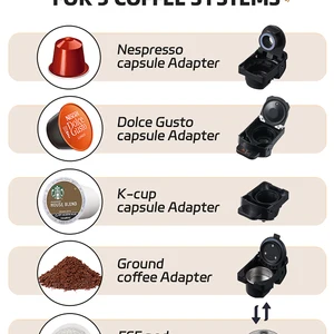 ماكينة صنع القهوة CAFELFFE 5 في 1 Fit Dolce Gusto Nespresso Capsule ESE Pod Ground Coffee K-Cup 19bar ساخن / بارد ، هدية أفضل 6 أسعار لماكينة قهوة نسبريسو - رقم 1