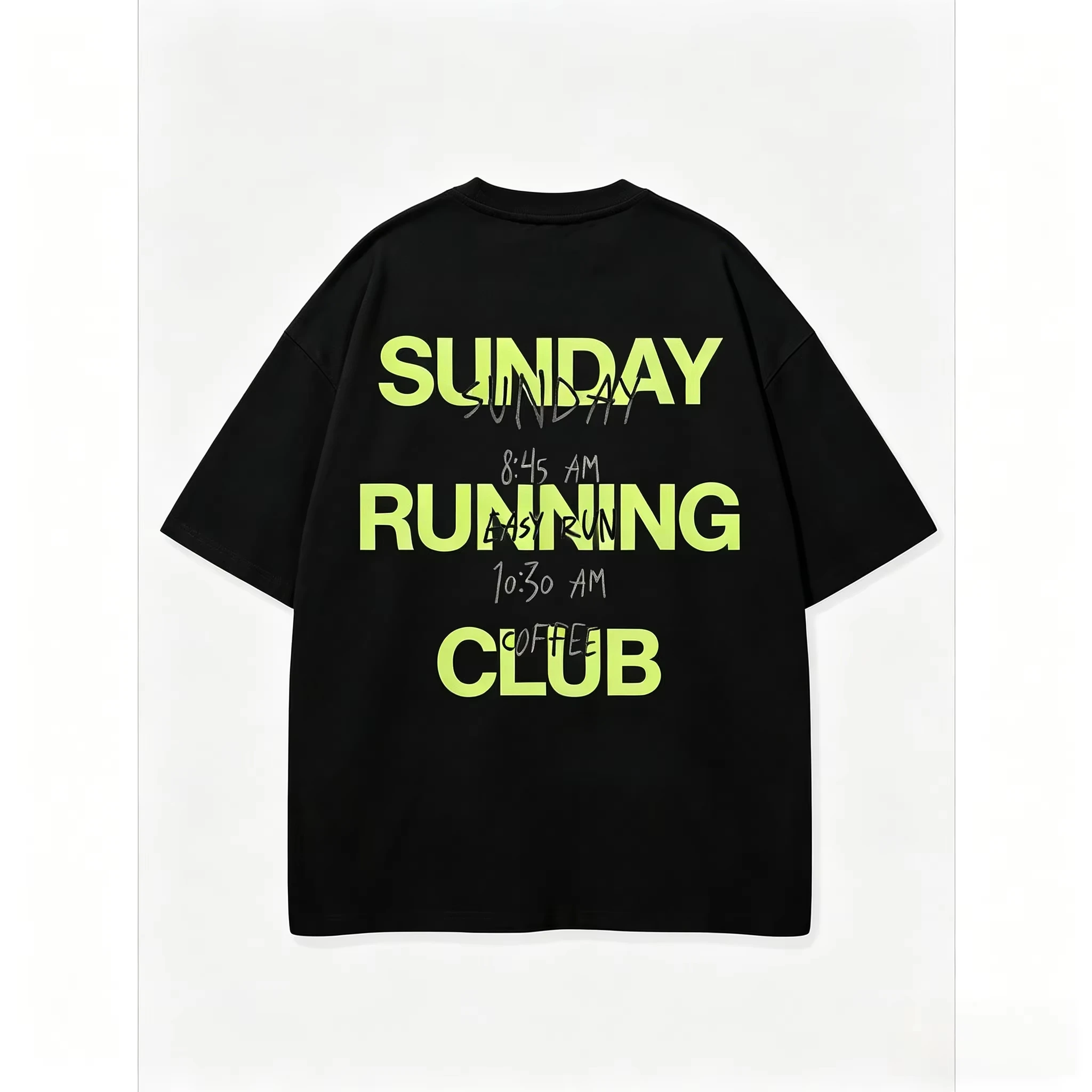 Sunday Running Club T-shirt Vintage Loose Oversized Unisex Print T-shirts Men Women Clothing Summer Short high quality Couples