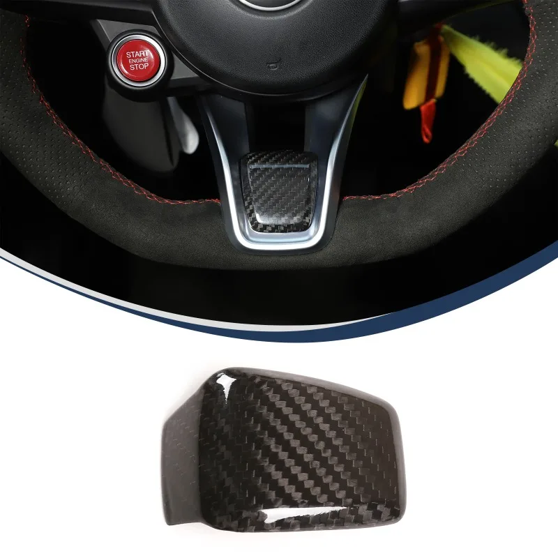 Real Carbon Fiber For 2020-2021 Alfa Romeo Giulia/Stelvio/Tonale Steering Wheel V-Frame Base Decorative Panel  Car  Accessories