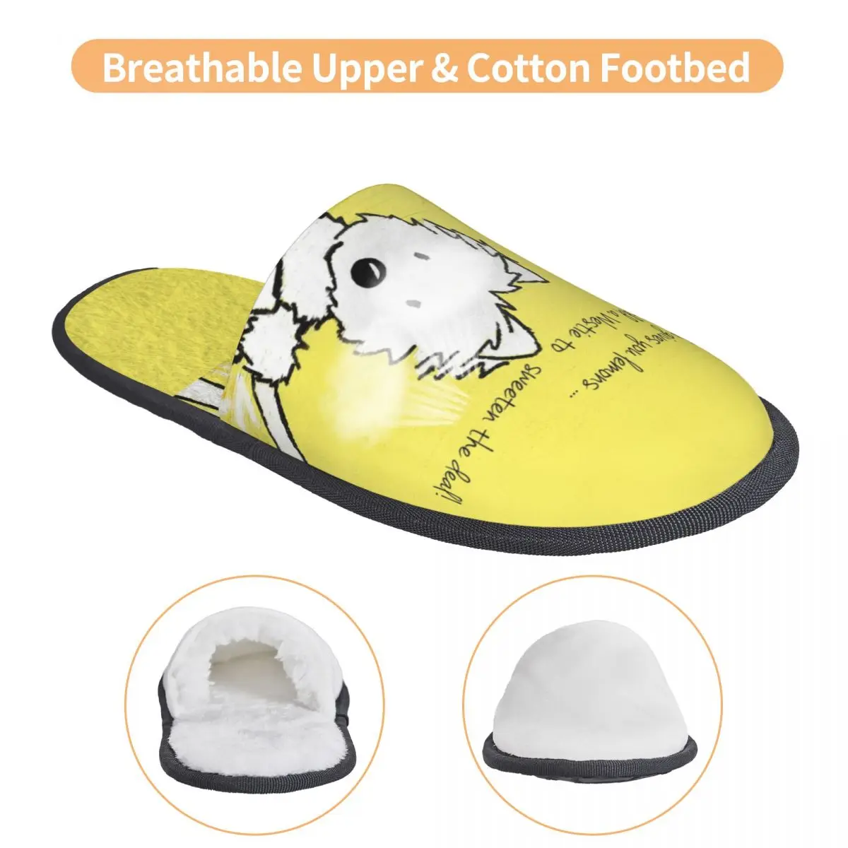 Life Lemons Westie Dog Comfy Scuff Memory Foam Slippers Women West Highland White Terrier Hotel House Shoes