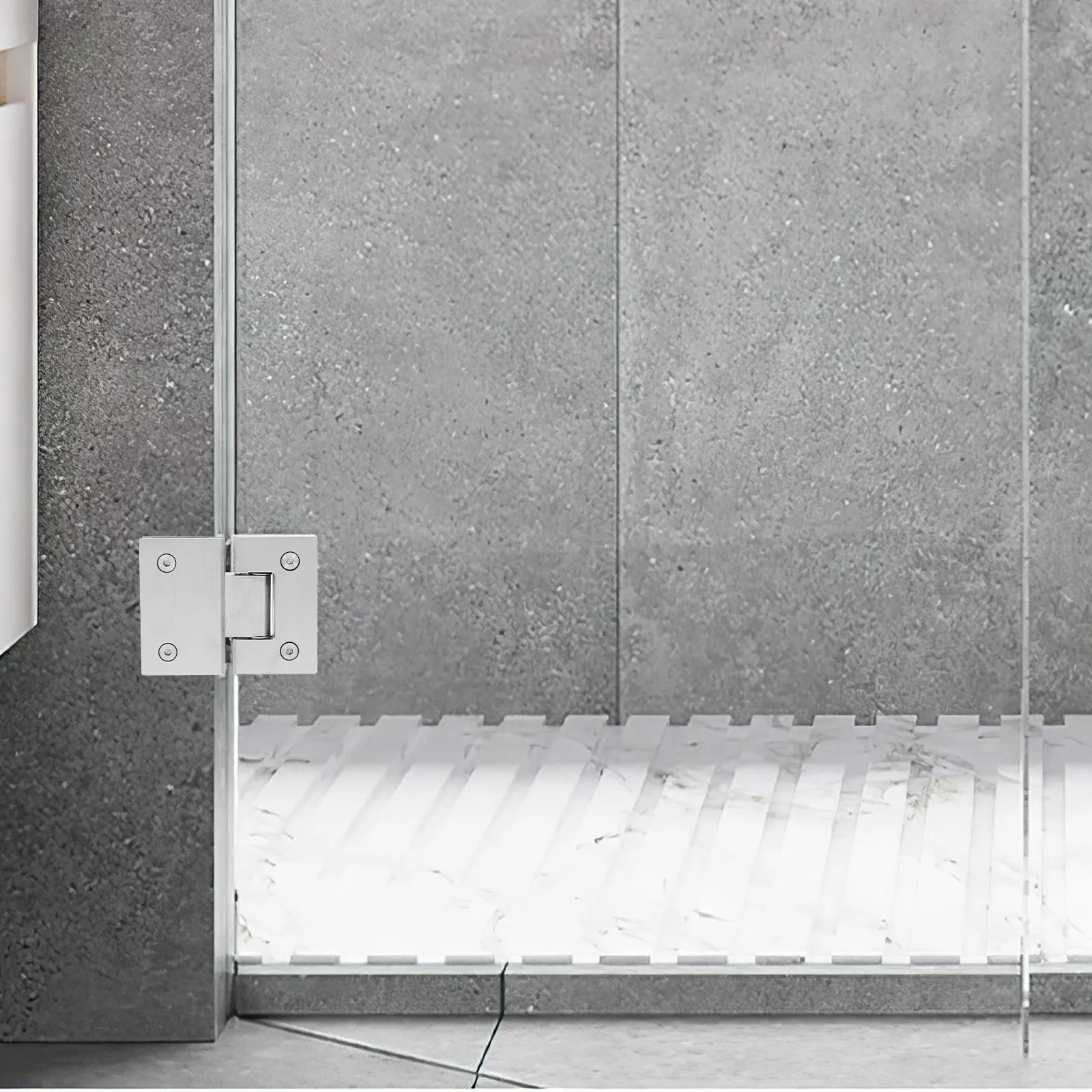 Heavy Duty Stainless Steel Shower Door Hinge with Glass Clamp for Bathroom Partition Hardware