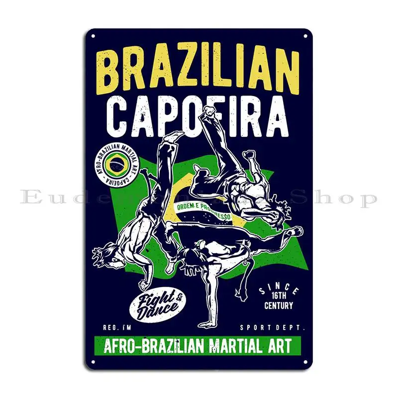 Brazilian Capoeira Metal Sign Pub Kitchen Living Room Printed Poster Tin Sign Poster