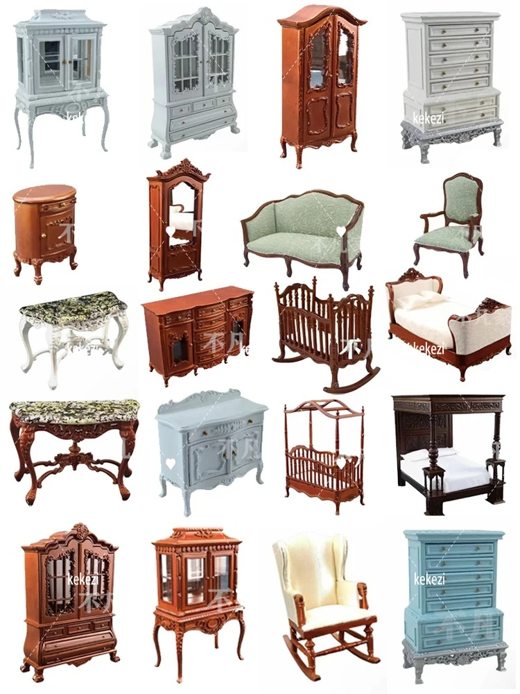 

1:12 Miniature Dollhouse Furniture Mini Wine Cabinet Mini Carved Sofa Locker Bedroom Furniture New Diy Miniature Dollhouse