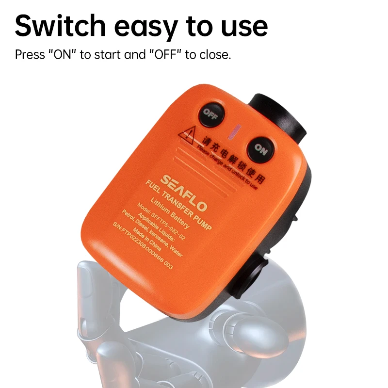 

SEAFLO 12V 24V Portable Electric Oil Transfer Pump Rechargeable Diesel Fuel Extractor Pump for Car Motorcycle Boat Tractor