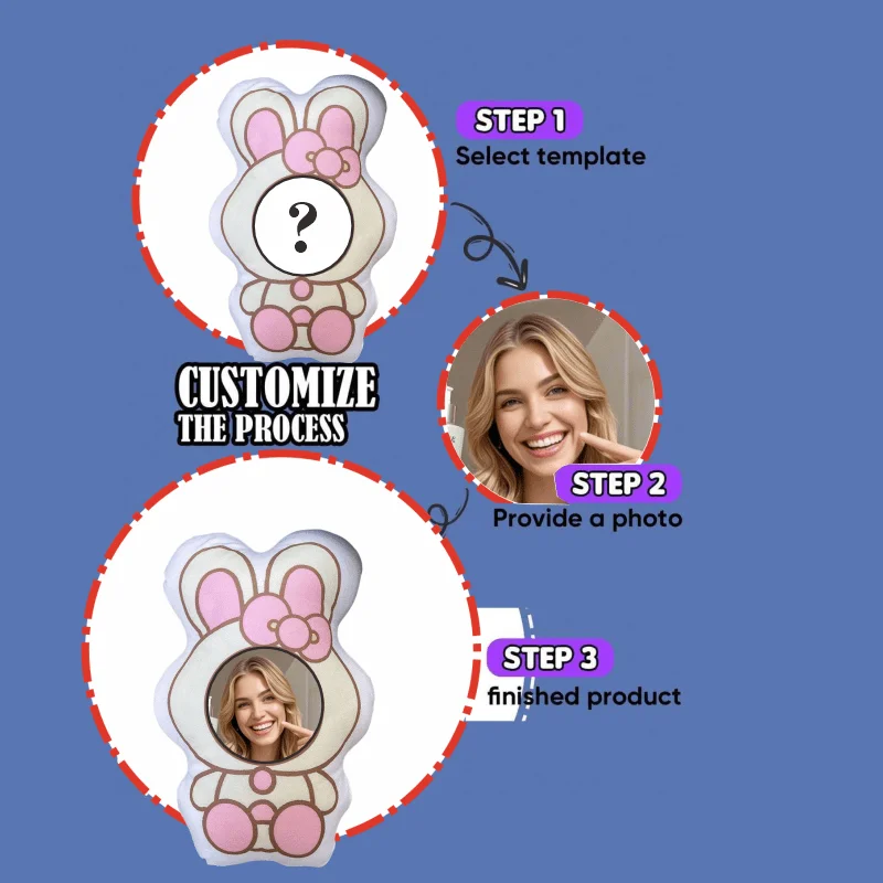 Customised Rabbit Portrait Home Cushion The Perfect Gift for Birthdays and Anniversaries