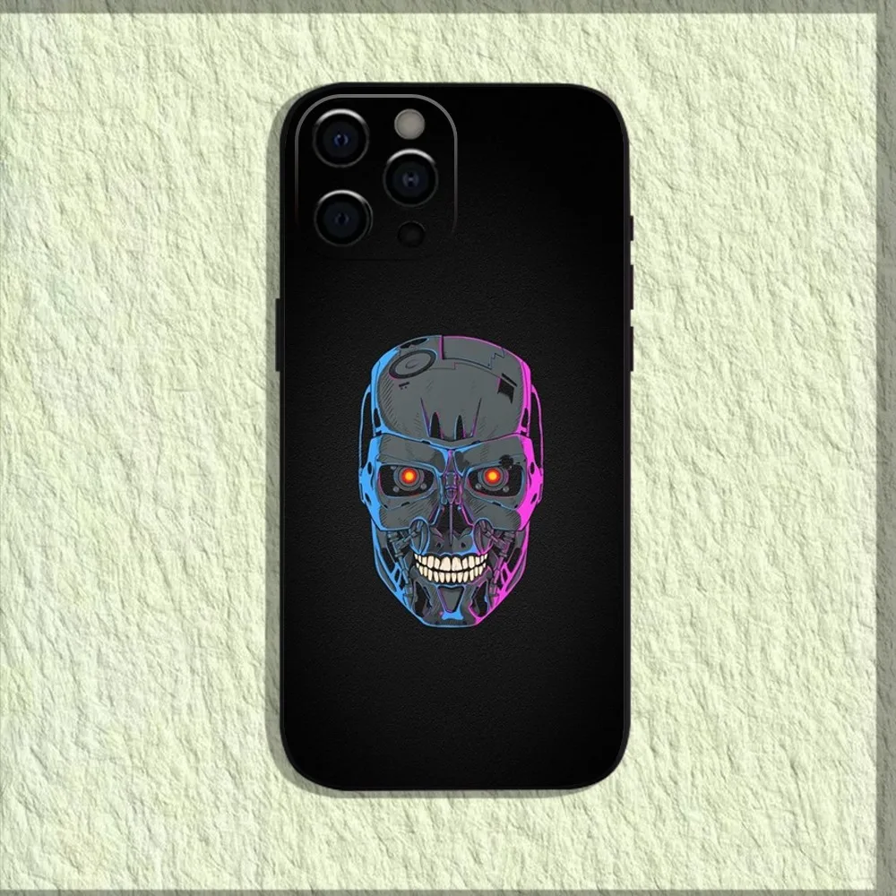 Movie The T-Terminator Phone Case For iPhone 16,15,14,13,12,11,Pro,X,XS,Max,XR,Plus,Mini Soft Black Cover