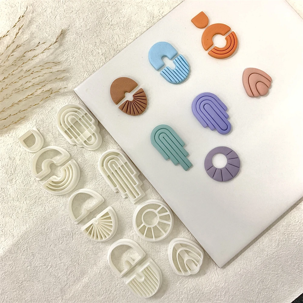 Geometrie Bogen Form Polymer Clay Cutter Form Regenbogen Runde DIY Ohrring Anhänger Schmuck Schneiden Sterben Manuelle Form Weiche Keramik Werkzeuge – Detail 5