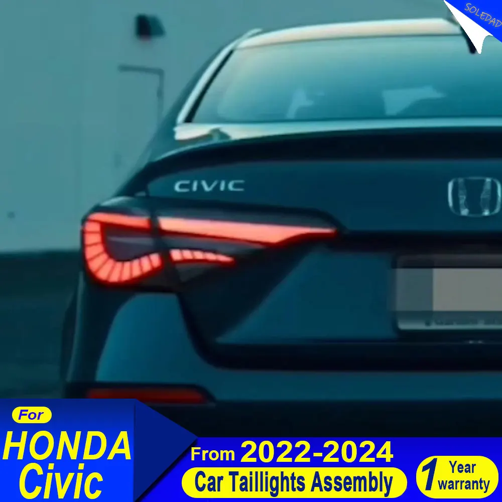 

Car Styling taillight for Honda Civic Taillight 2022 2023 2024 Taillight Civic 11th Rear DRL Fog Brake Turn Signal Reversing