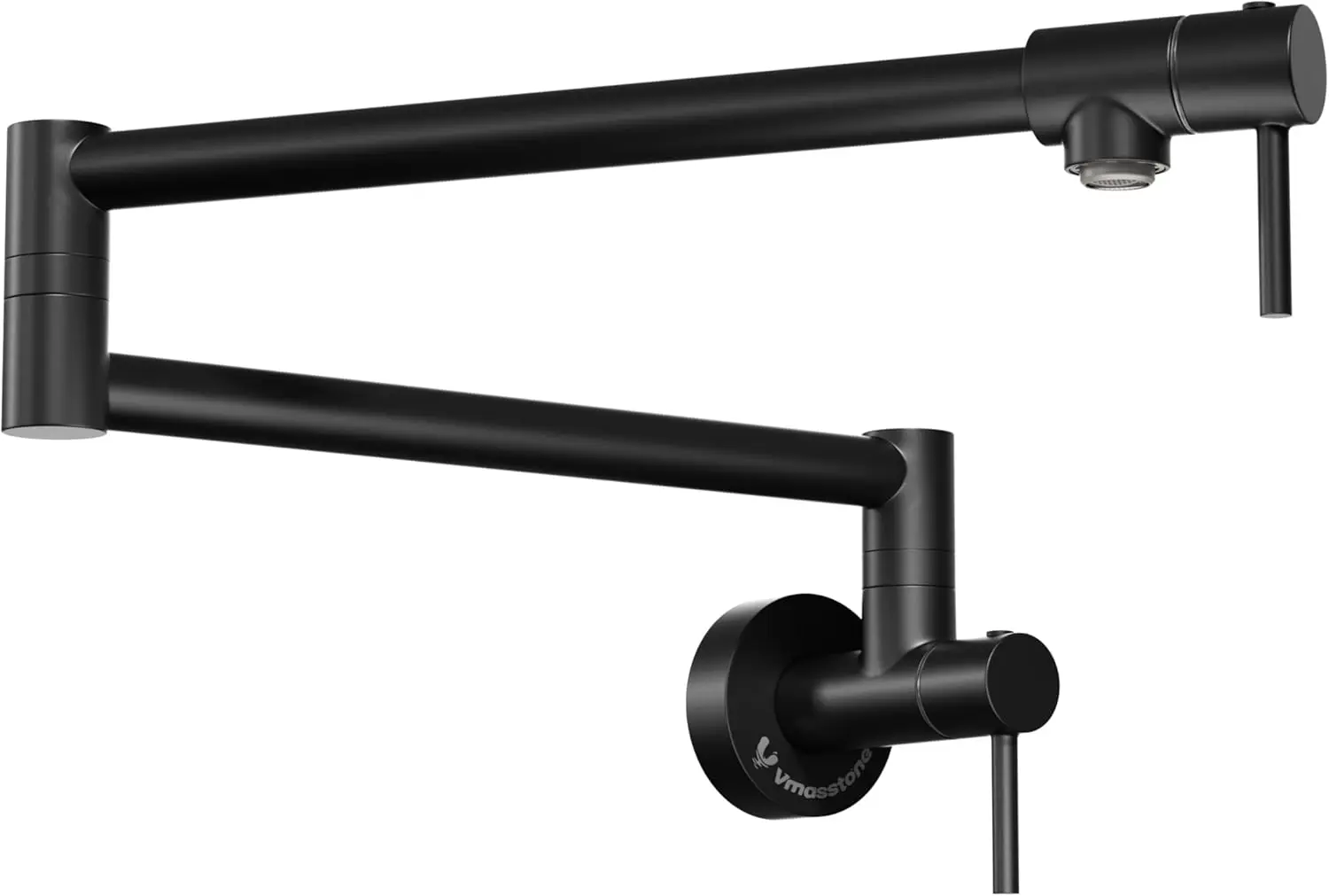 

Матовый черный смеситель для наполнения кастрюли, настенное крепление, поворотные кронштейны с двумя шарнирами, бессвинцовая латунь, современный дизайн кухни