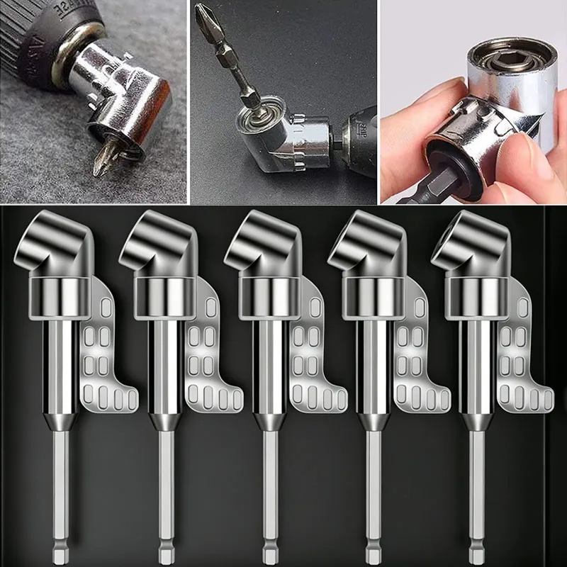 

105° Magnetic Right Angle Drill Attachment Drill Bits Batch Head Corner Changer Screwdriver Adapter Driver Impact Chuck Tools