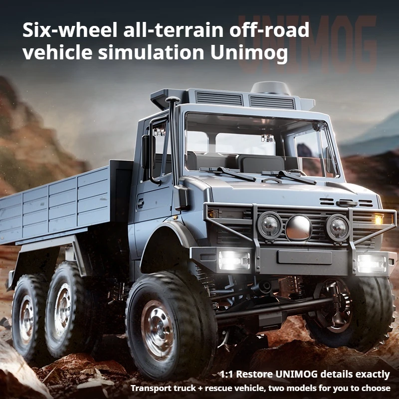 JJRC 1:18 Scale Unimog RC Off-Road Vehicle Remote Control Six Wheel Drive Full Proportion Climbing Toy for Adults