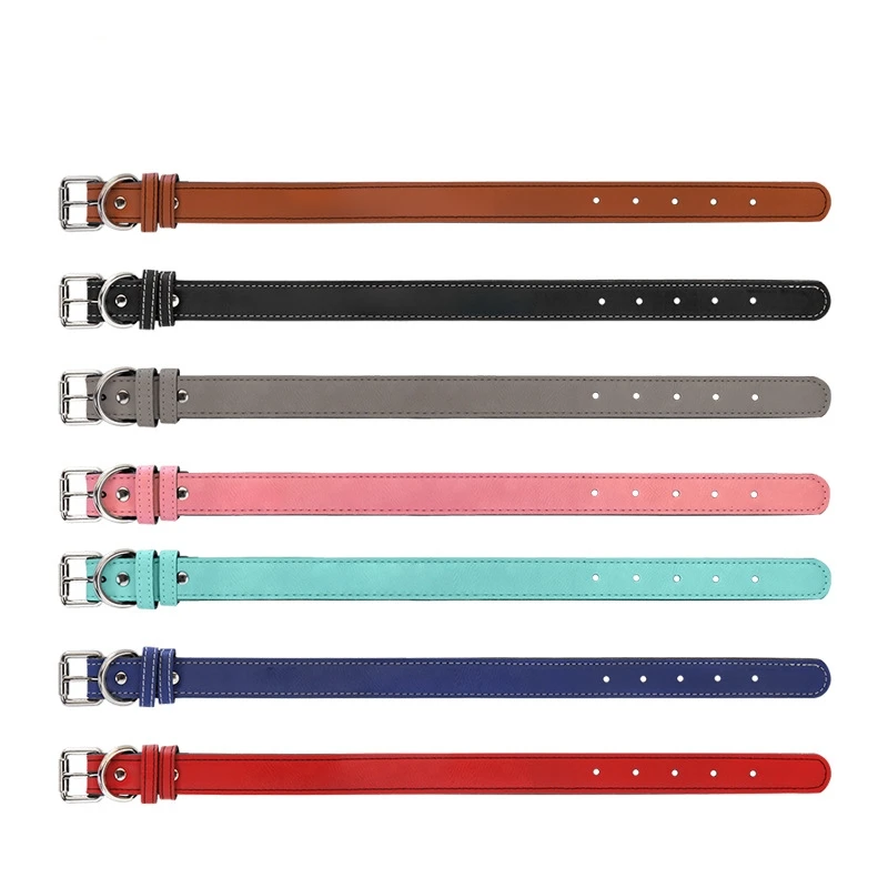 

50pcs/lot Blank PU Leather Tags Pet Dog Collar For Laser Engraving Variety Of Background Colors DIY