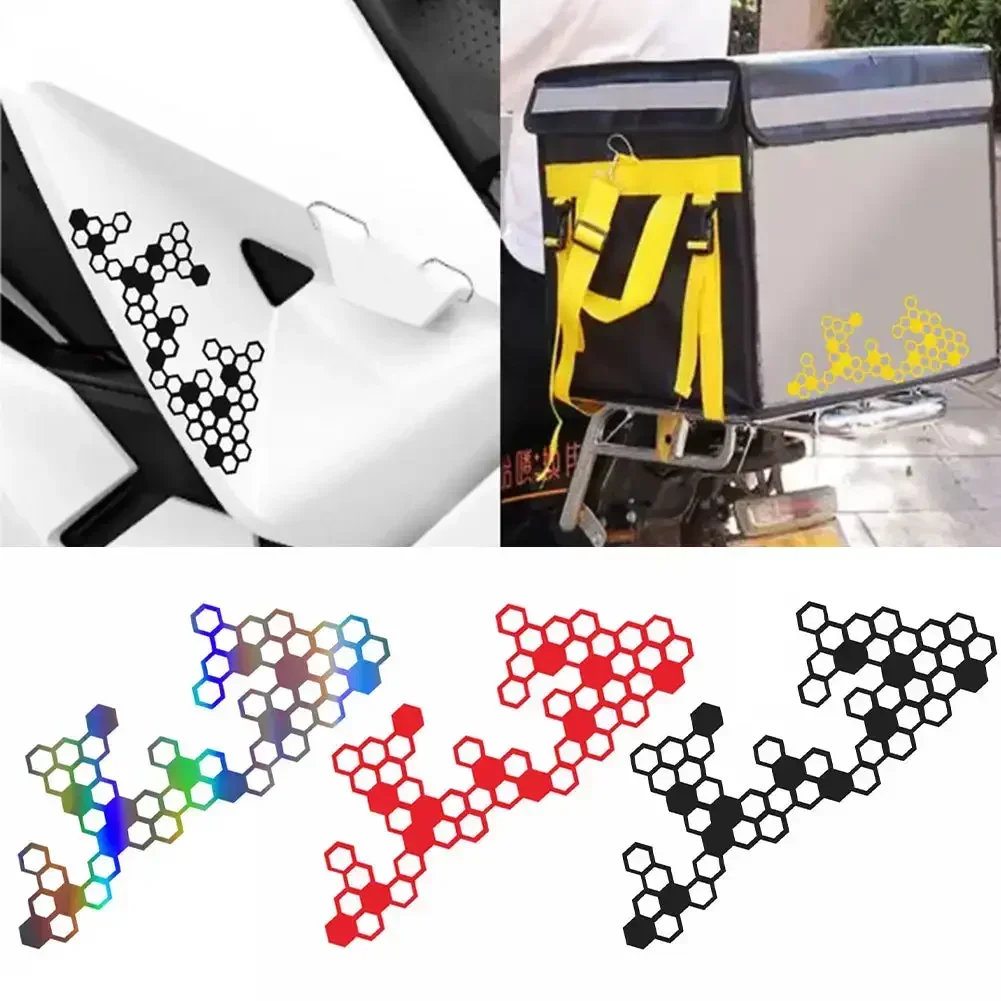 Motorcycle Honeycomb Gear Stickers for Moto Fairing Fuel Tank Waterproof Racing Helmet Vinyl Decals Motorcycle Accessories