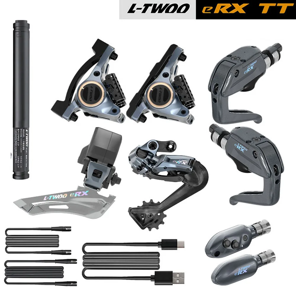 

L-TWOO eRX TT Road Bike Electronic Shifting Groupset Flat Hydraulic Disc Brake Caliper For 10-12S Speed