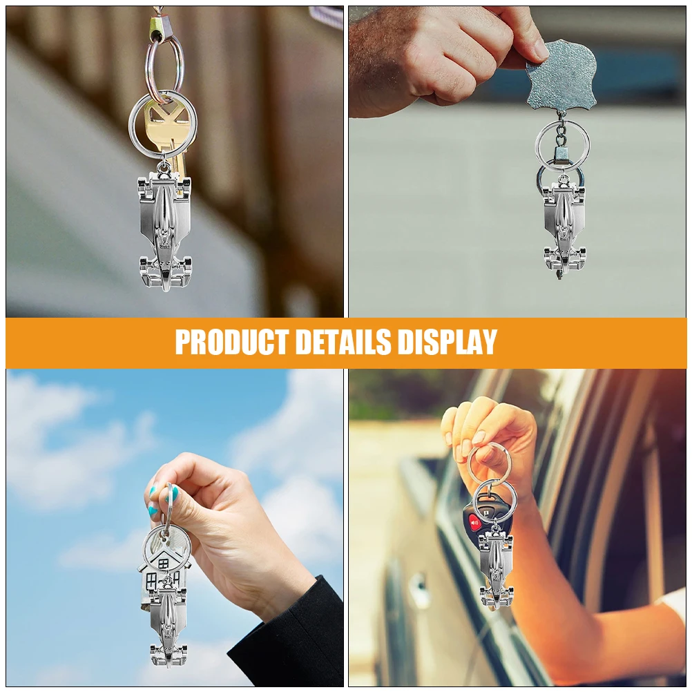 2 ชิ้นรถแข่งพวงกุญแจโลหะผสมสังกะสีที่ทนทานการออกแบบที่หรูหราอเนกประสงค์ใช้ขนาดกะทัดรัดน้ําหนักเบาไอเดียของขวัญผู้ถือกุญแจรถ