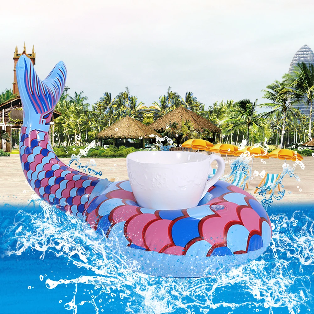 Inflatable Cup Holder Unicorn Flamingo Swan Mini Drink Holder Swimming Pool Float Bathing Pool Toy Bar Coasters Party Decoration